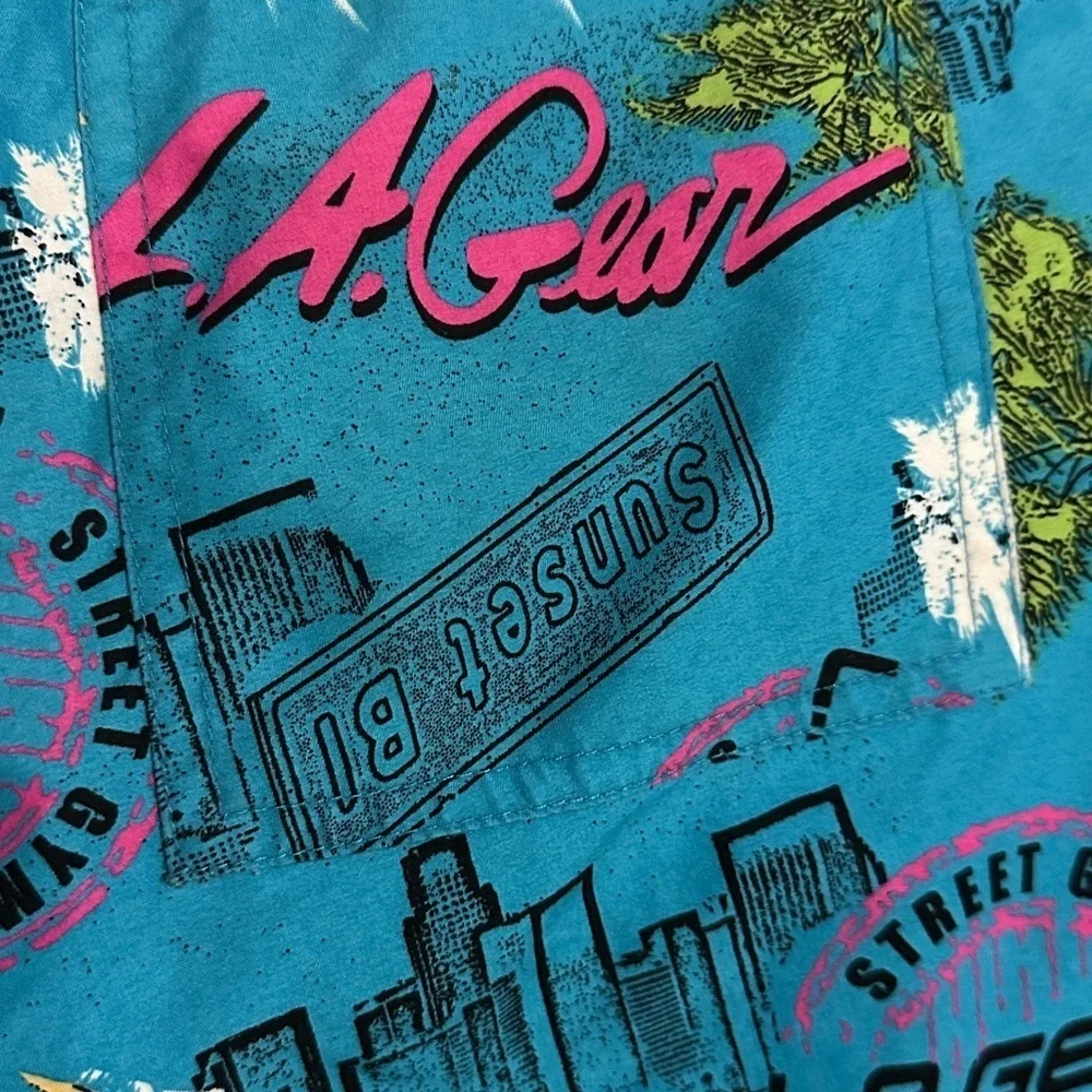 178 Forever 21 |EUC L.A. Gear Men’s Swim Trunks – Blue Palm Tree Print (Size XS)